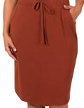Plus Size Rust Weekender Drawstring Skirt