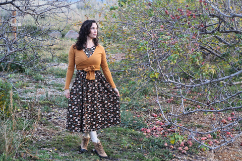 Autumn Blooms Cotton Homestead Midi Dress