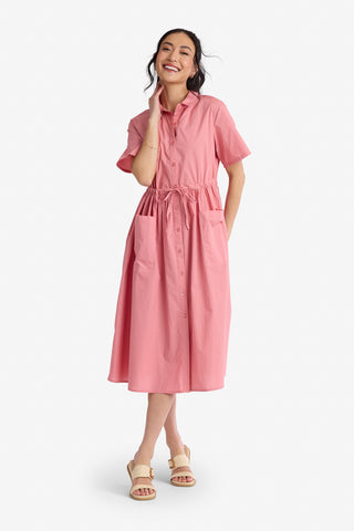 100% Cotton Linden Dress in Pink