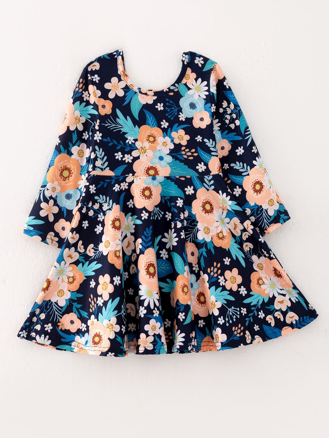 Size 3T Girls Navy Floral Dress