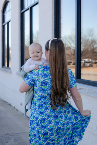 Pre-Order Cotton Watercolor Blooms Dress