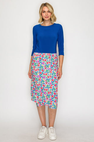 Floral Athletic & Swim Skirt with Built in Leggings