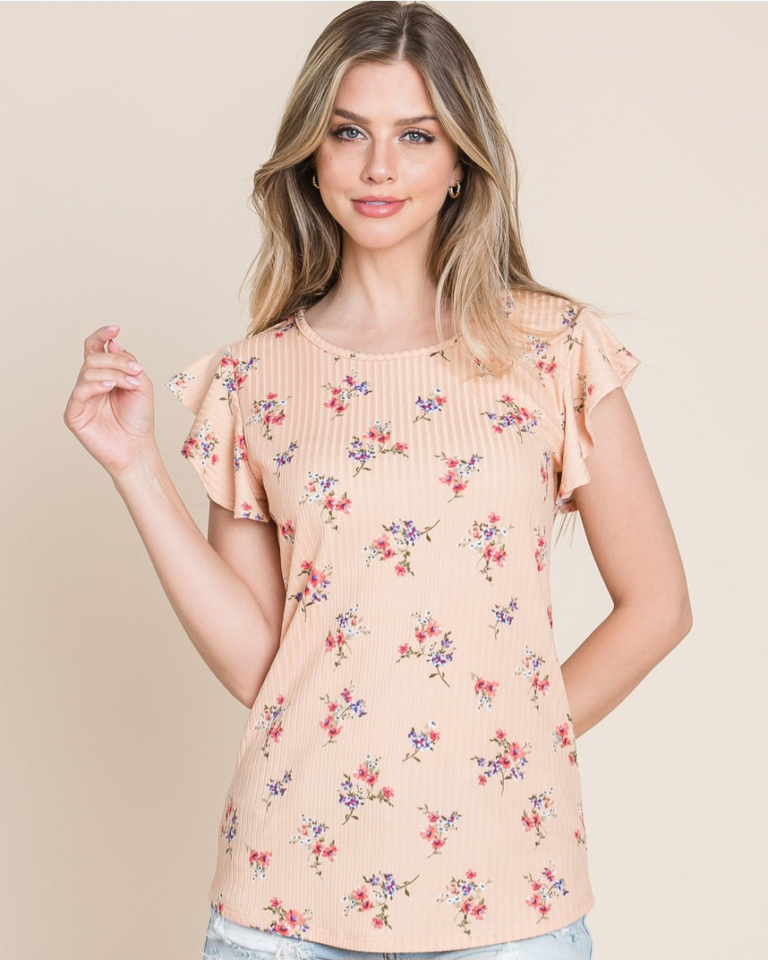 Floral Top in Blush