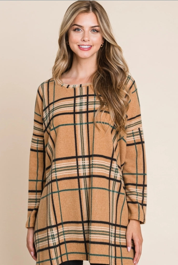Plaid Sweater Top