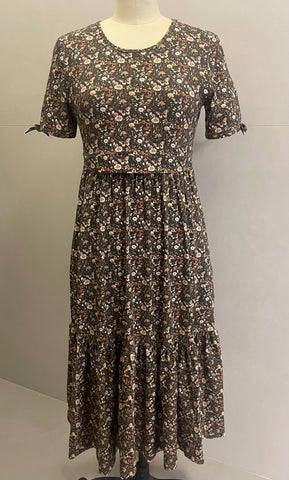 Pre-Order Cotton Butterfly Garden Tiered Midi Dress