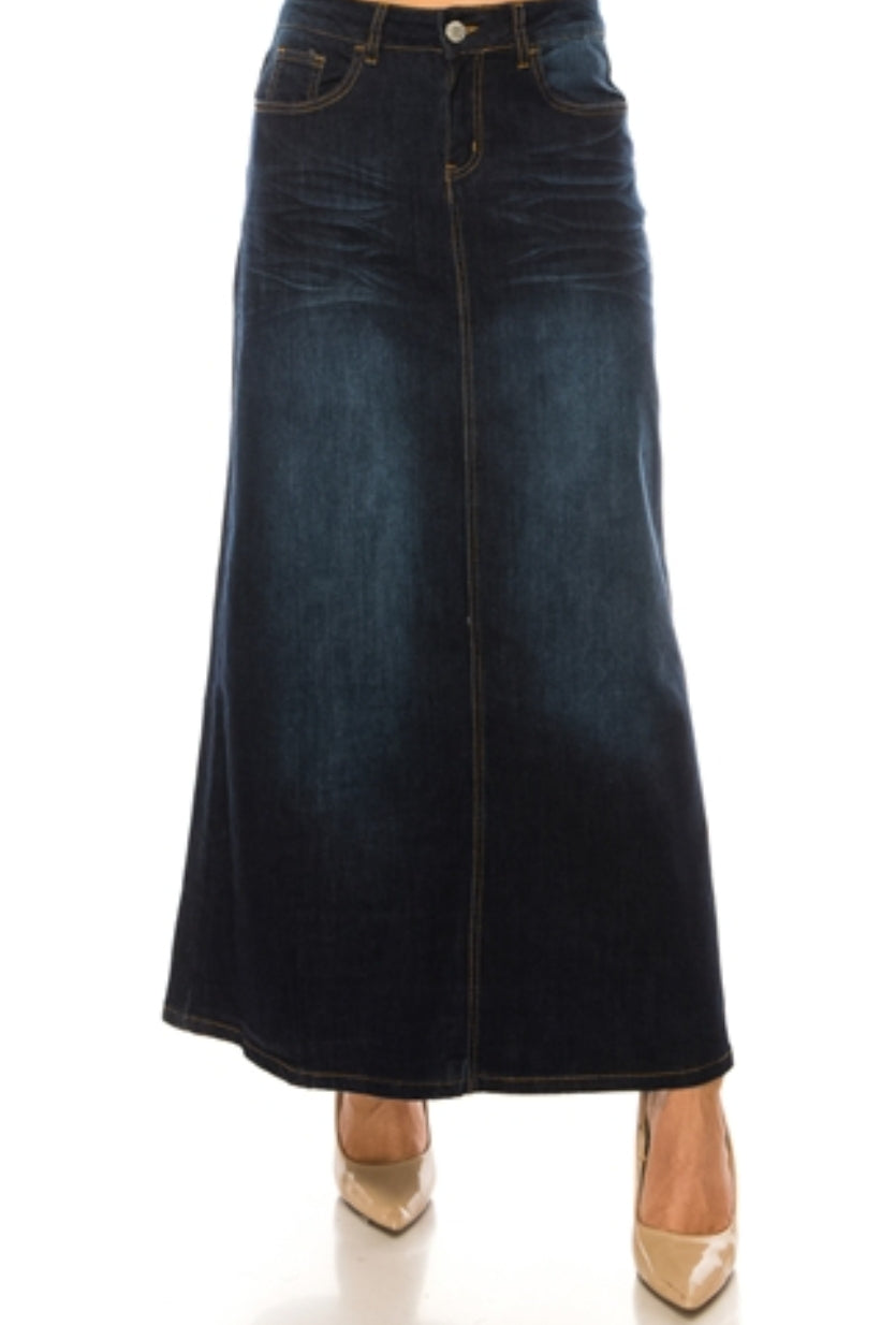 Long Denim Skirt Style #89141 – The Skirt Lady