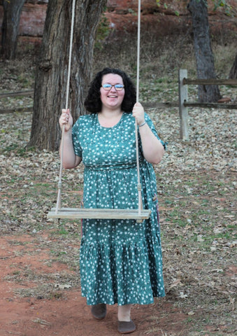 Daisy Blooms Cotton Tiered Midi Dress