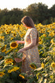 Cotton Sunflower  Floral Nursing Friendly Twirl Dress
