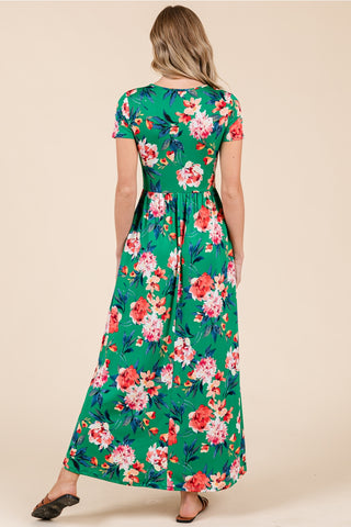 Green Floral Maxi Dress