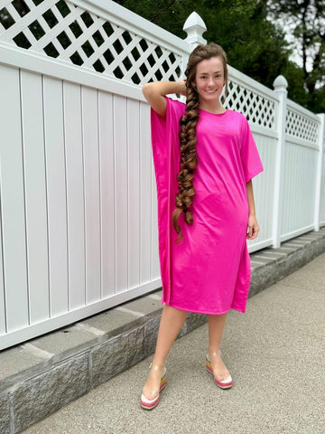 Pink Kimono Style Swim Dress