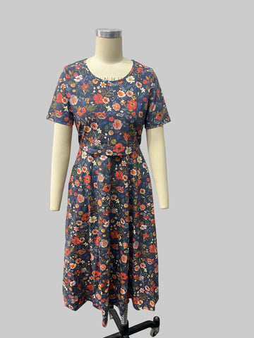 Antique Floral Cotton Twirl Dress Nursing Friendly