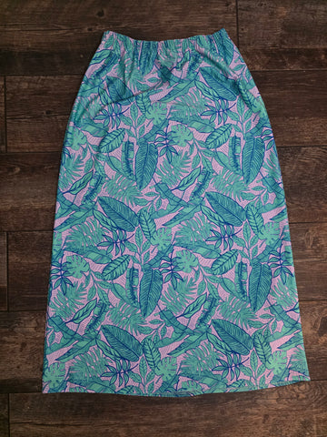 Palm Print Swim Skirt NO SHORTS SKIRT ONLY