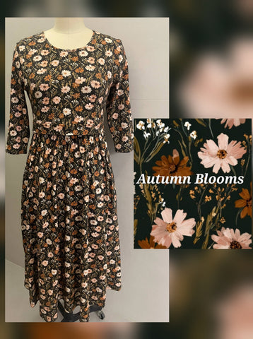 Autumn Blooms Cotton Homestead Midi Dress