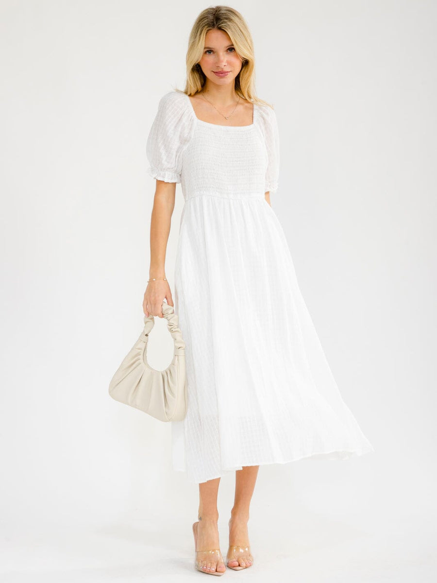 100% Cotton Maxi Dress in White