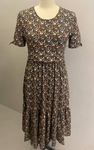 Pre-Order Cotton Butterfly Garden Tiered Midi Dress