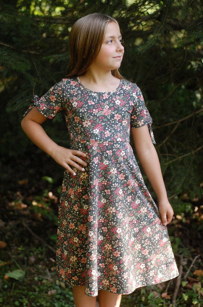 Girls Merry Blooms Cotton Twirl Dress