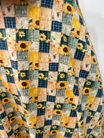 Cotton Sunflower Patchwork Nursing Friendly Twirl Dress