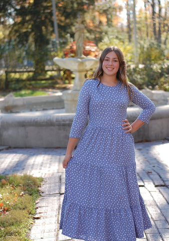 Daisy Mae Tiered Dress in Blue