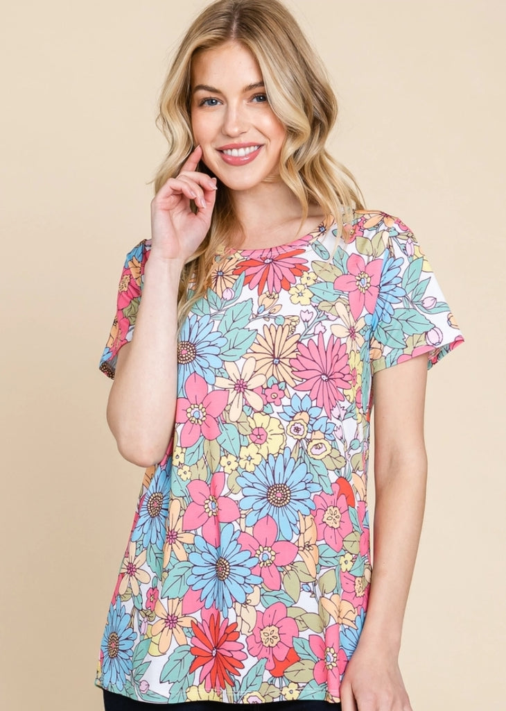 Bright Floral Comfy Top