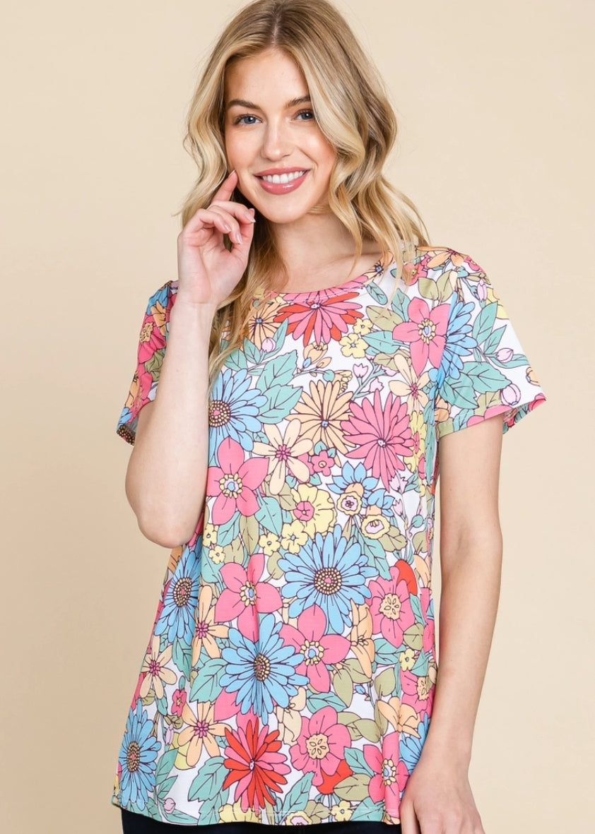 Bright Floral Comfy Top