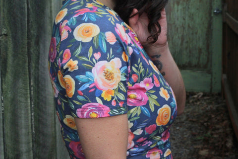 Jeweled Blooms Cotton V-Neck Twirl Dress