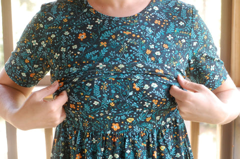Pre-Order Cotton Fernwood Floral Homestead Nursing Friendly Dress
