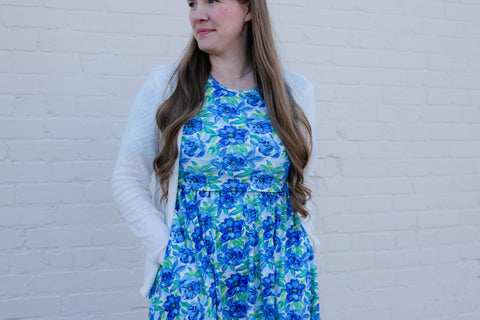 Pre-Order Cotton Watercolor Blooms Dress