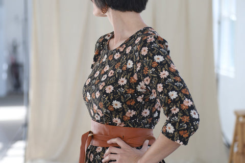 Autumn Blooms Cotton Homestead Midi Dress