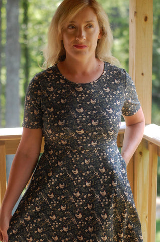 Pre-Order Cotton Chicken Print  Nursing Friendly Dress