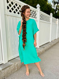 Aqua Kimono Style Swim Dress