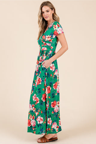 Green Floral Maxi Dress