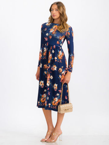 Blue Floral Comfy Dress