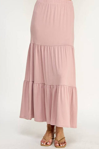 Dusty Mauve Tiered Skirt