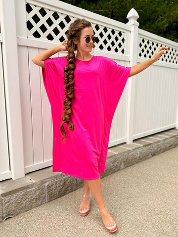 Pink Kimono Style Swim Dress