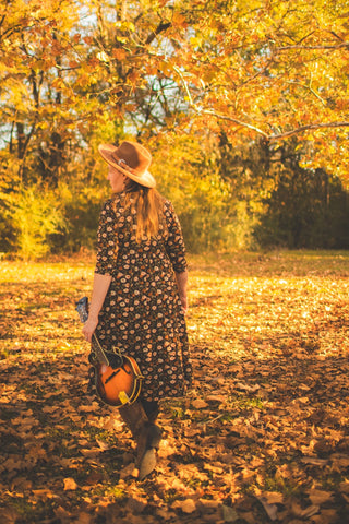 Autumn Blooms Cotton Homestead Midi Dress