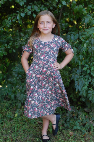 Pre-Order Girls Merry Blooms Cotton Twirl Dress