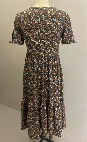 Pre-Order Cotton Butterfly Garden Tiered Midi Dress