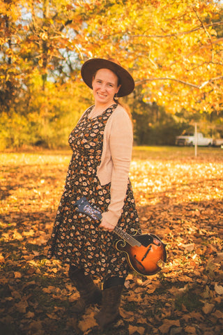 Autumn Blooms Cotton Homestead Midi Dress