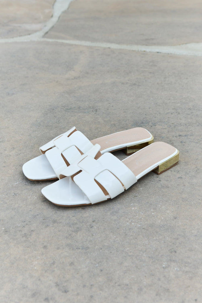 Slide Sandals in Icy White
