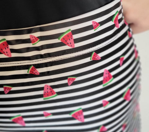 Watermelon Pencil Athletic and Swim Skirt With Hidden Leggings