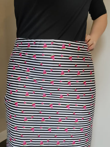 Watermelon Pencil Athletic and Swim Skirt With Hidden Leggings