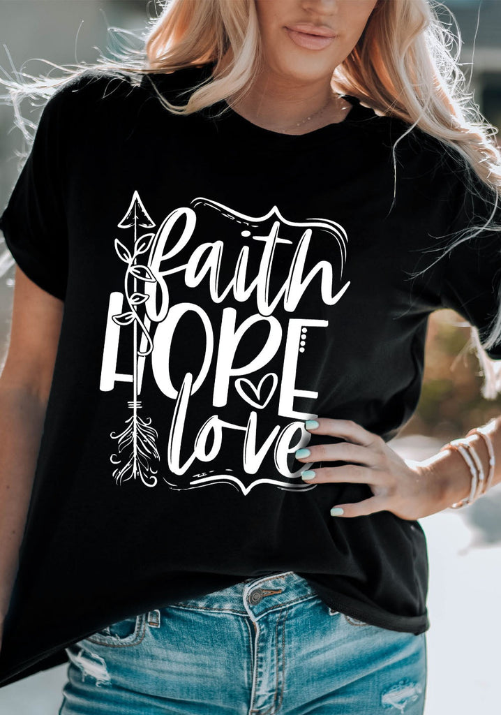 Pre-Order FAITH HOPE LOVE Graphic Tee Shirt