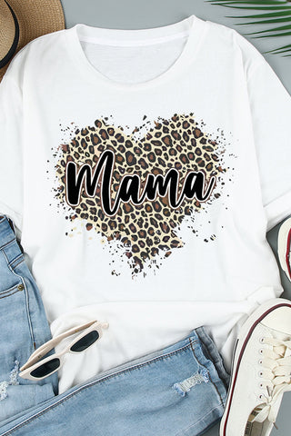 Pre-Order MAMA Leopard Heart Graphic Tee Shirt