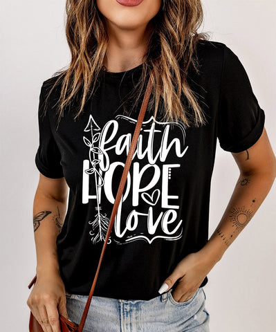 Pre-Order FAITH HOPE LOVE Graphic Tee Shirt