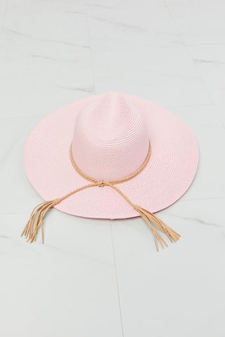 Straw Hat in Light Pink