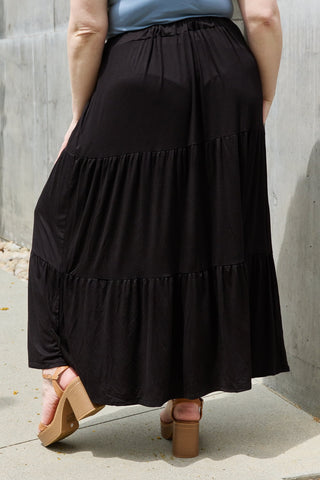 Black Buttoned Maxi Skirt