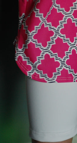 Pink Abstract Print Pencil Pleat Style Athletic Skirt