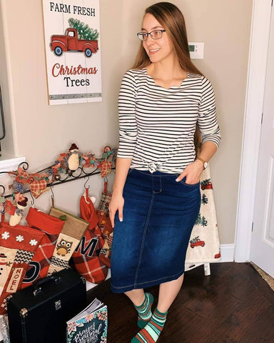 Drawstring denim skirt outlet outfit