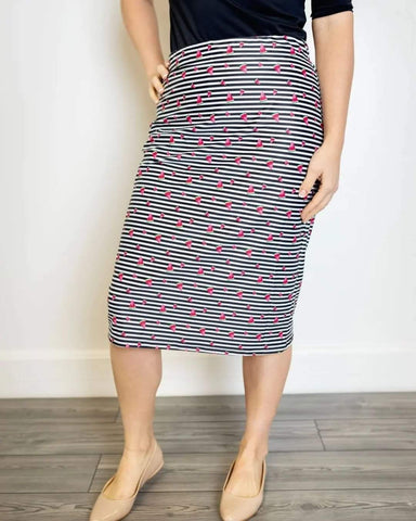 Watermelon Pencil Athletic and Swim Skirt With Hidden Leggings