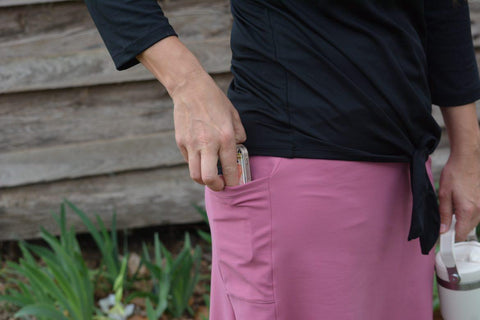 Side Pocket Athletic Skirt in Mauve (SKIRT ONLY)